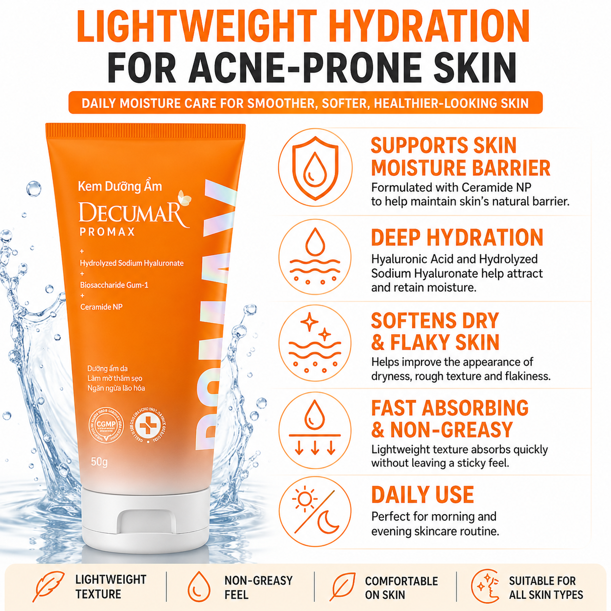 Decumar Promax Anti-Acne Hydrating Cream 50g