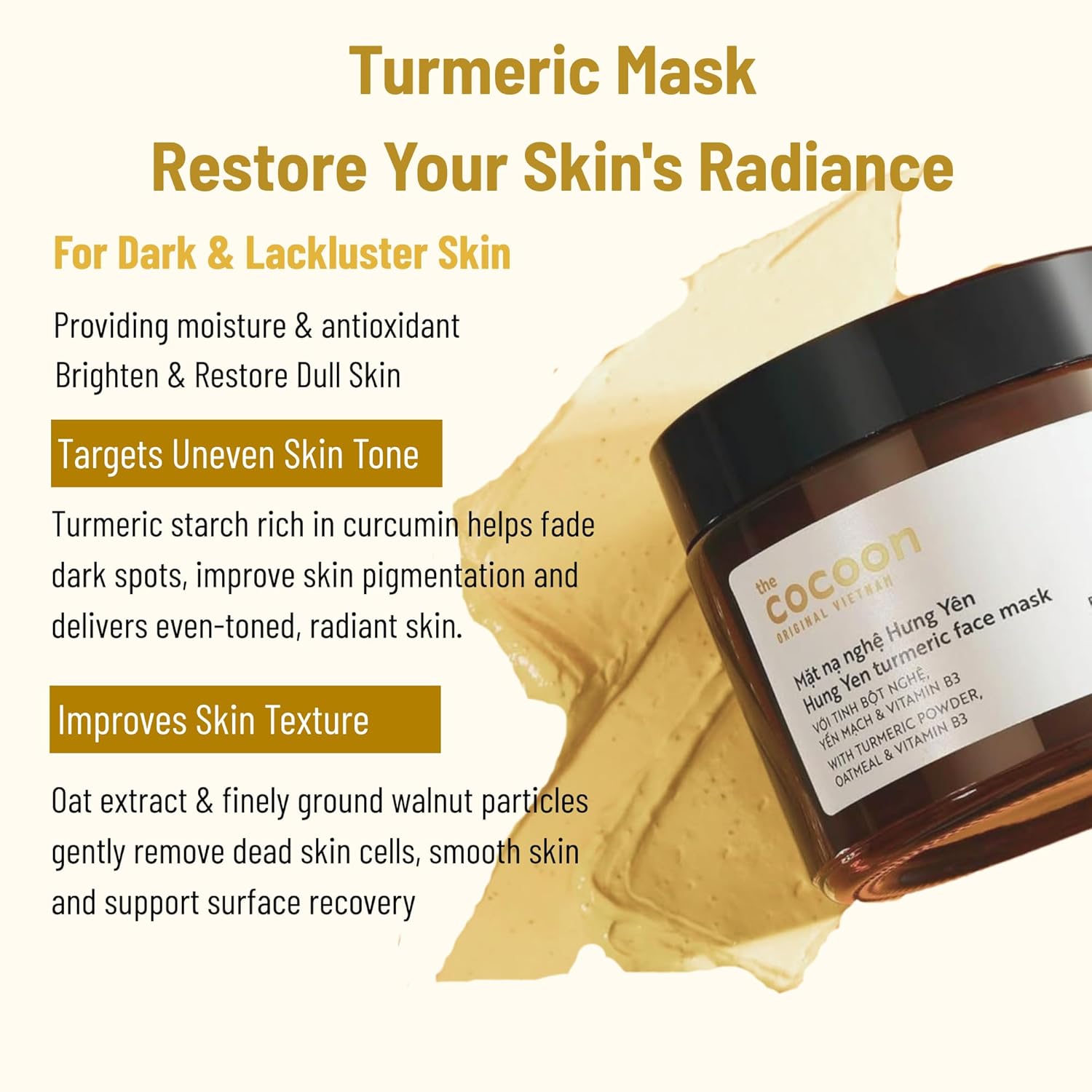 Cocoon Hung Yen Turmeric Face Mask - 100% Vegan Cosmetics