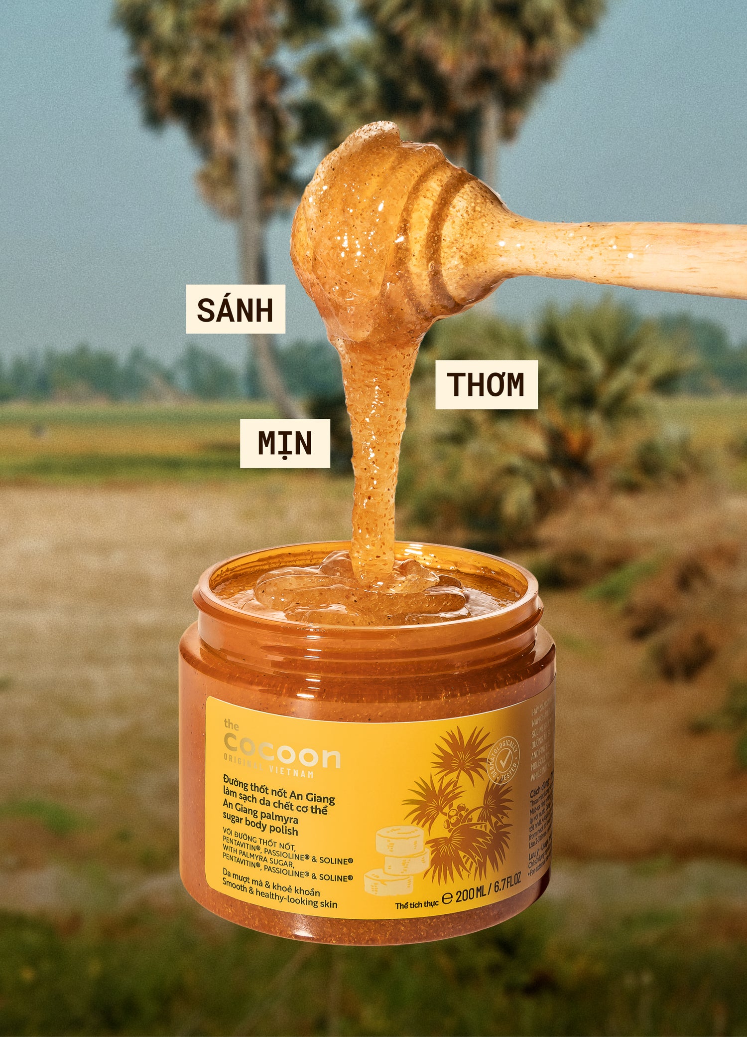 An Giang Palmyra Palm Sugar Body Polish - 100% Vegan Cosmetics