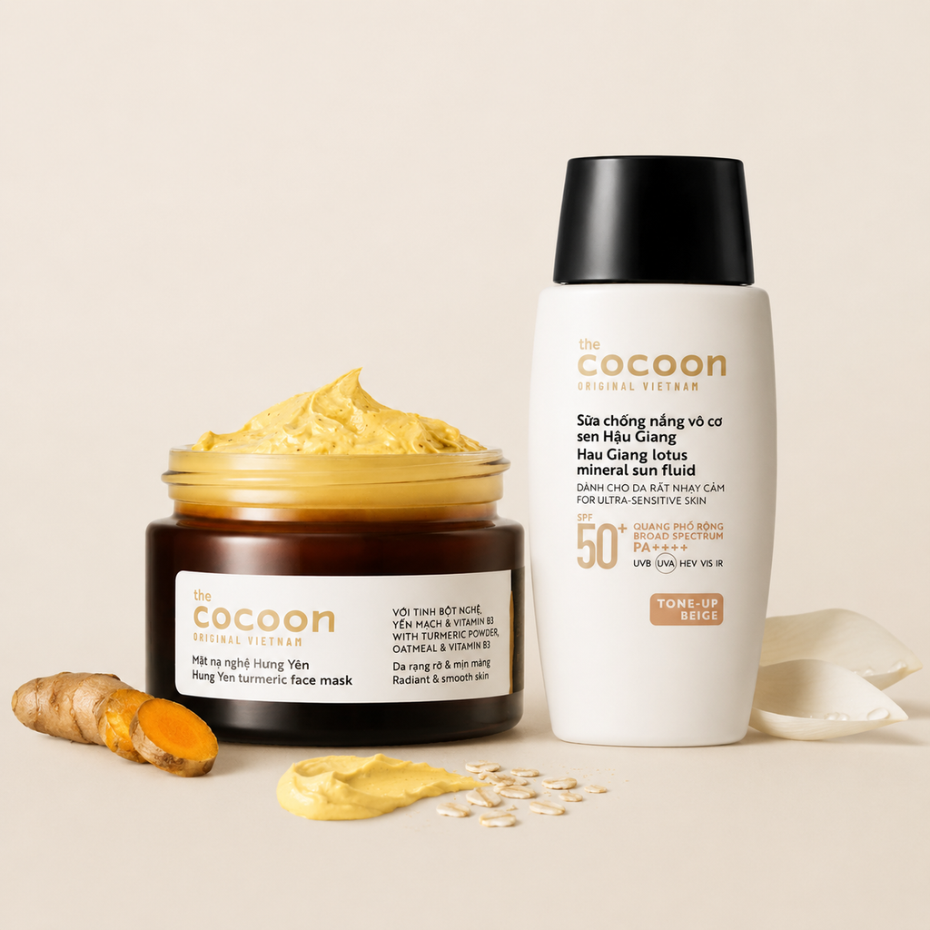[Labor Day] Cocoon No-Makeup Glow Set – Turmeric Mask & Mineral Tone-Up Sunscreen