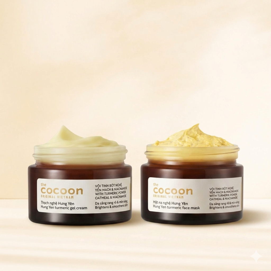 B3G1 Cocoon Turmeric Brightening Face Mask Trio -  100% Vegan Cosmetic