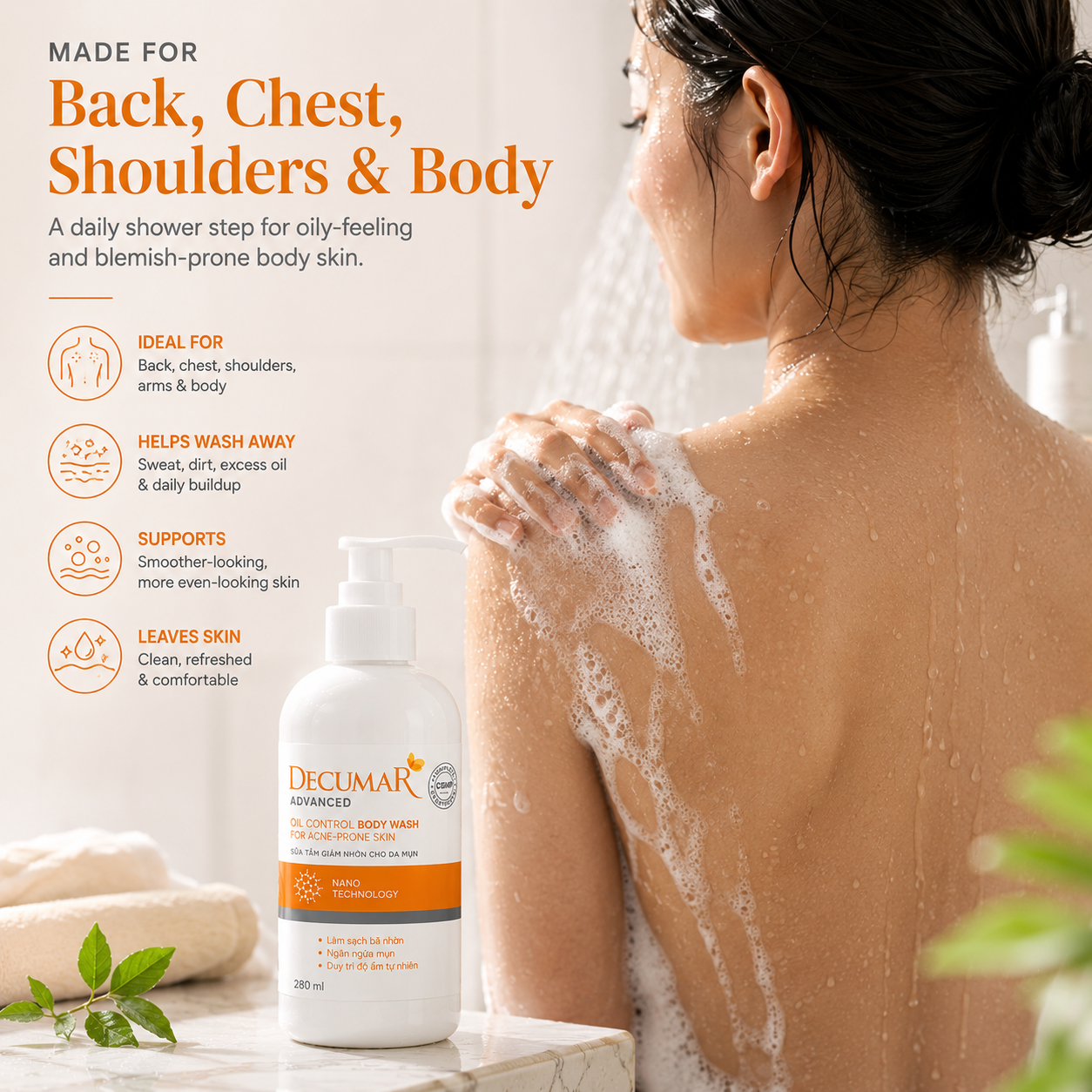 Decumar Advanced Oil Control Body Wash For Acne-Prone Skin