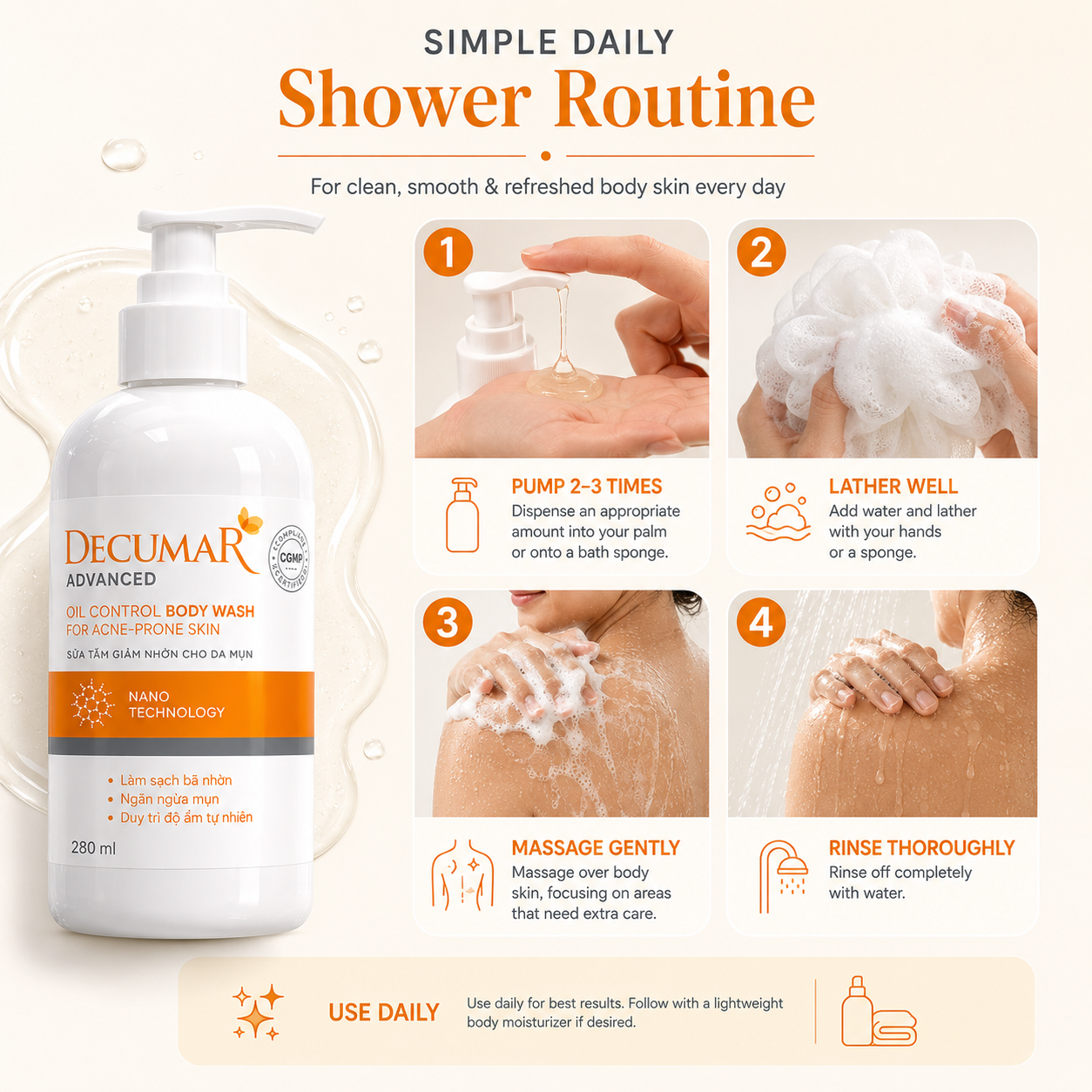 Decumar Advanced Oil Control Body Wash For Acne-Prone Skin
