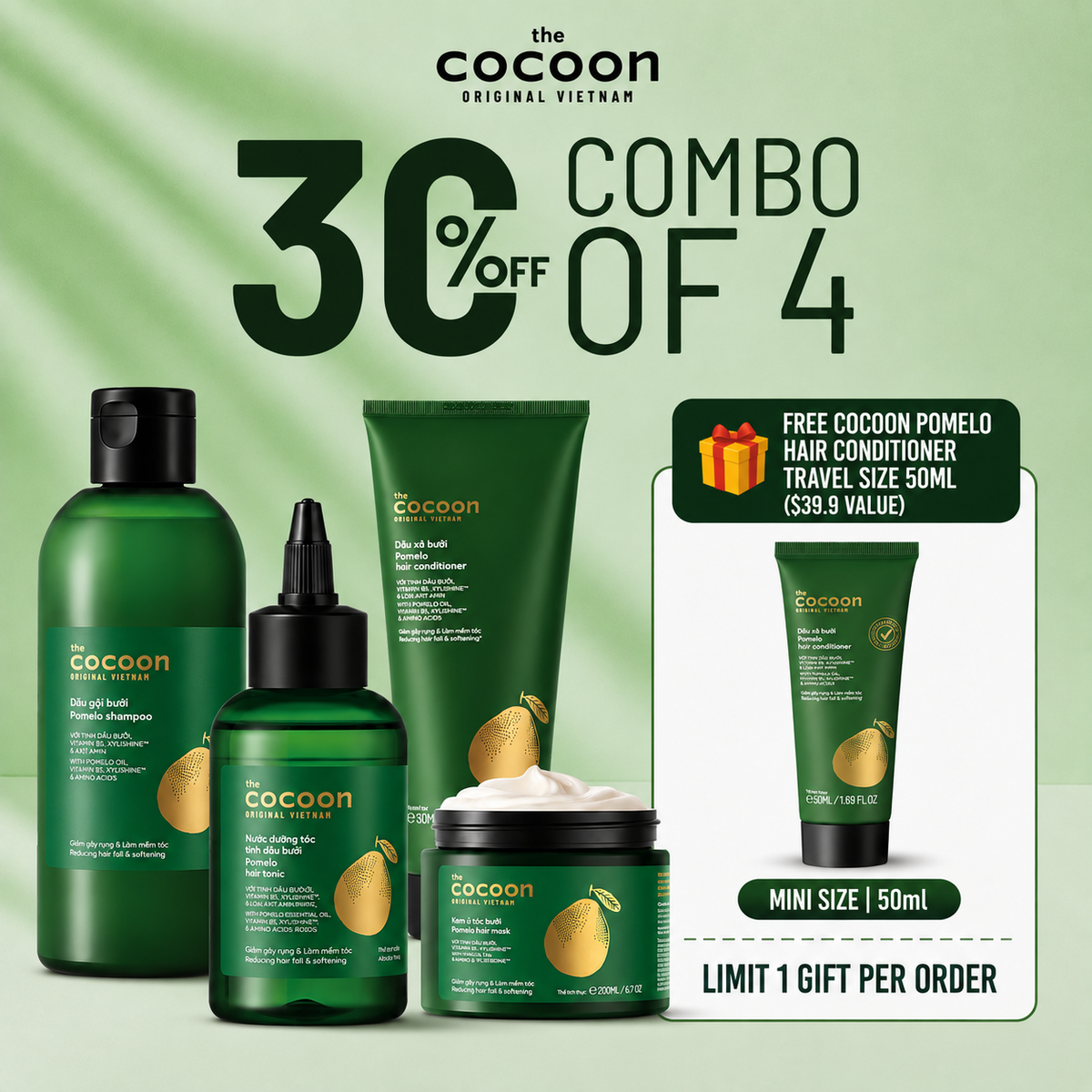 Cocoon Pomelo Shampo 310ml - 100% Vegan Cosmetics