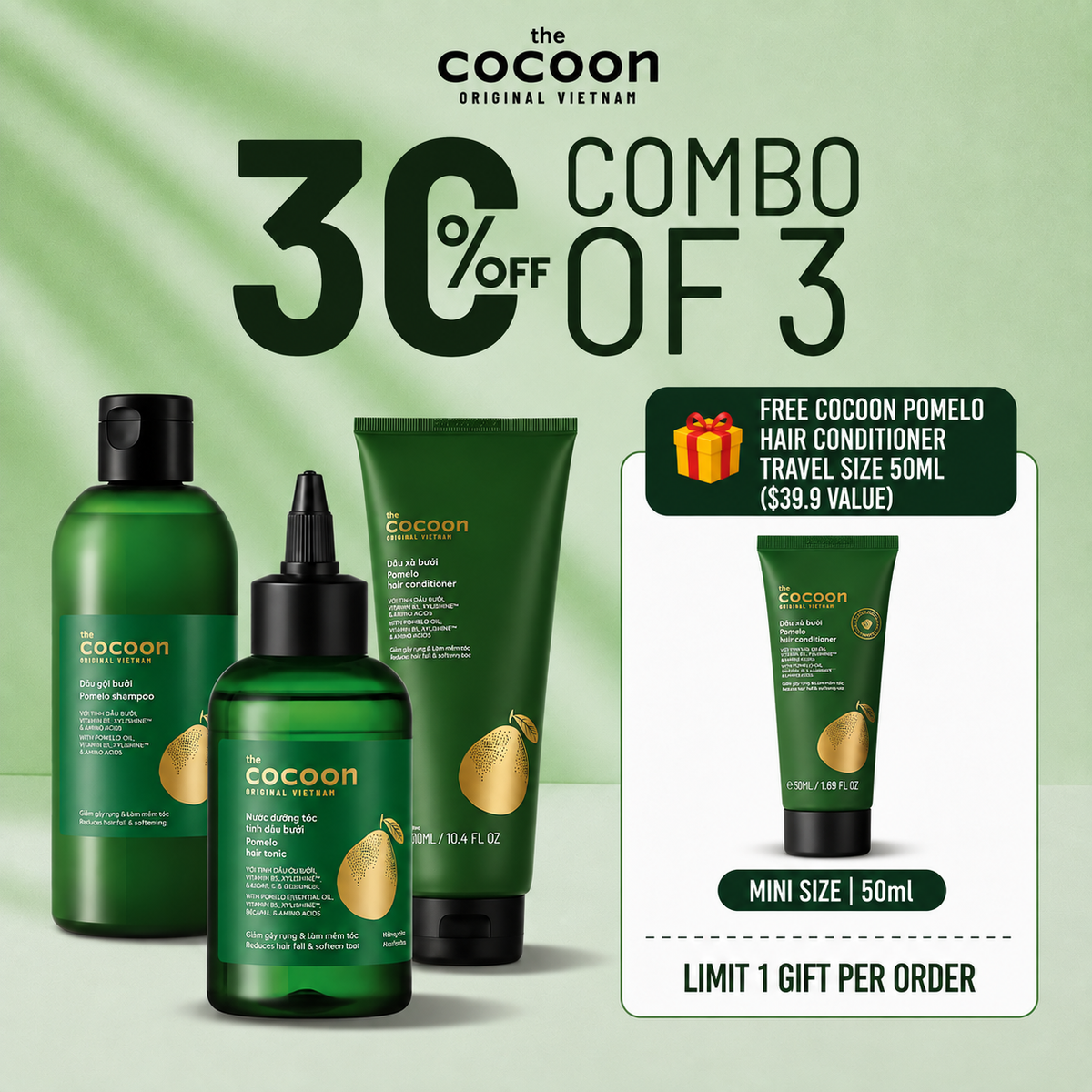 Cocoon Pomelo Hair Tonic - 100% Vegan Cosmetics