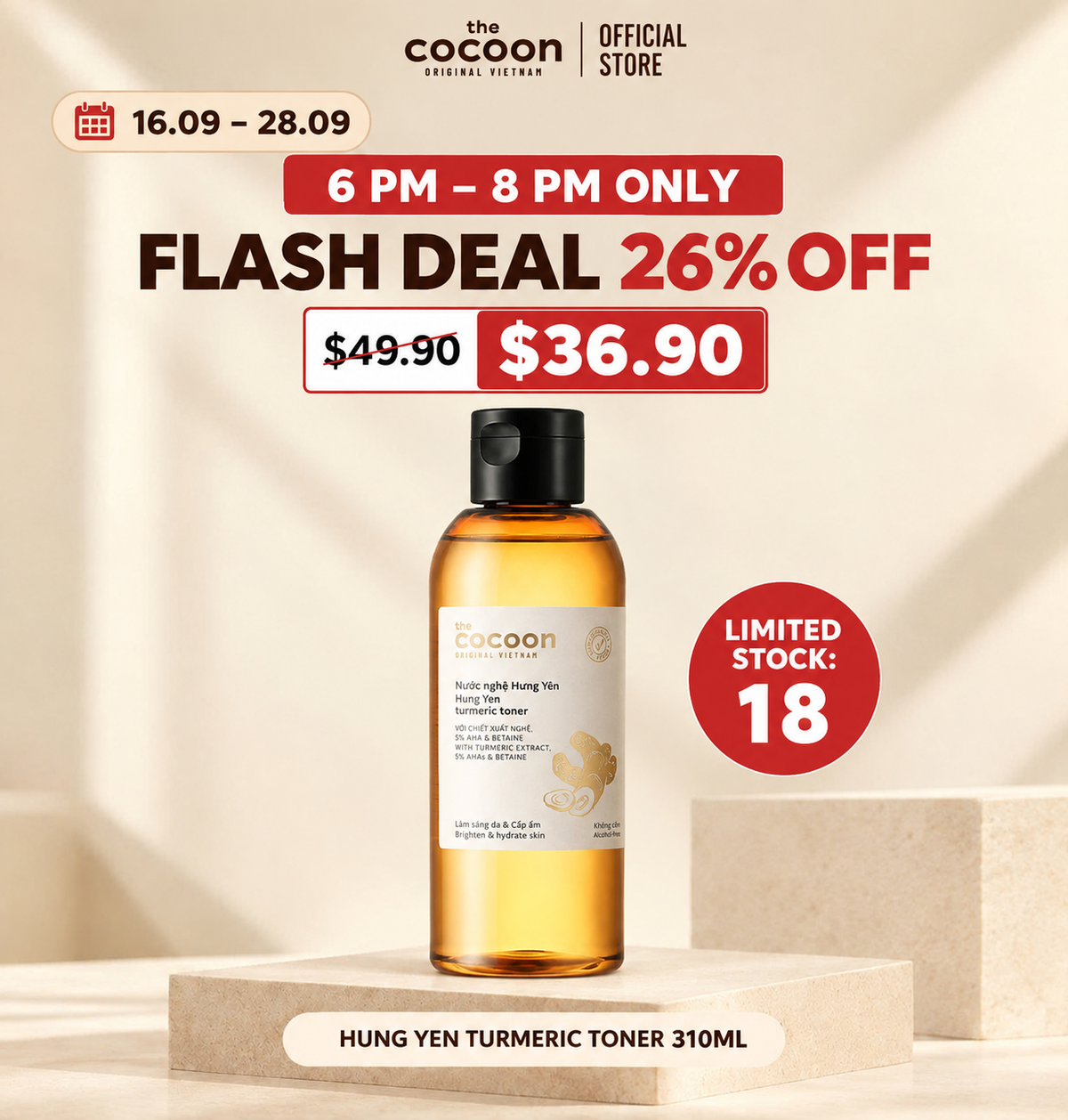 FS Cocoon Hung Yen Turmeric Toner - 100% Vegan Cosmetics