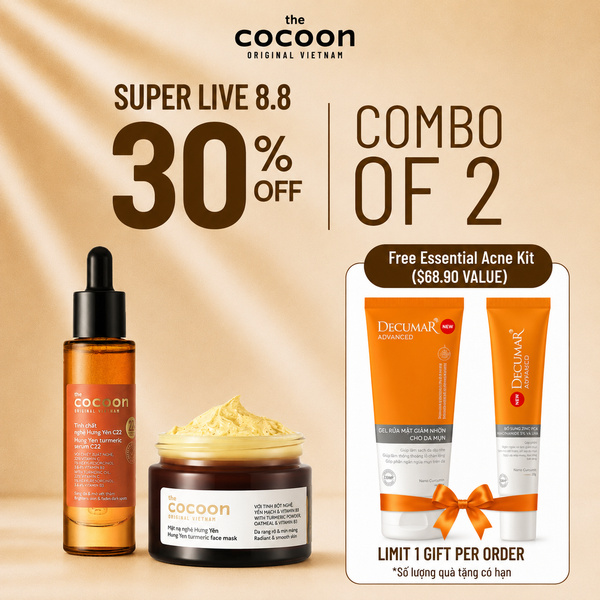 B2G1 Cocoon Turmeric Serum 22% & Face Mask 30ml Set - Free gift