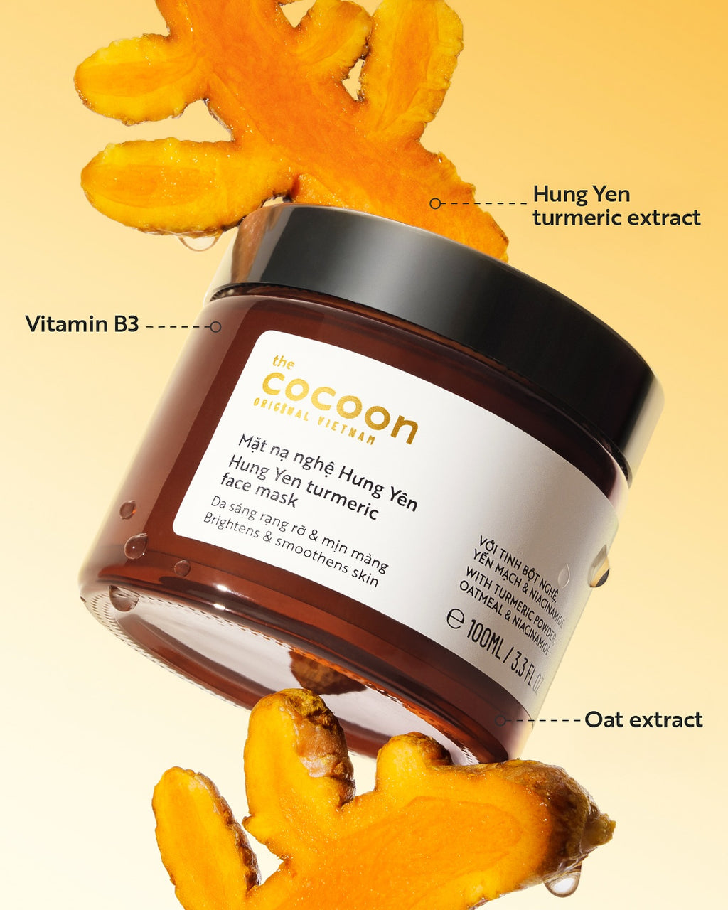 B3G1 Cocoon Turmeric Brightening Face Mask Trio -  100% Vegan Cosmetic